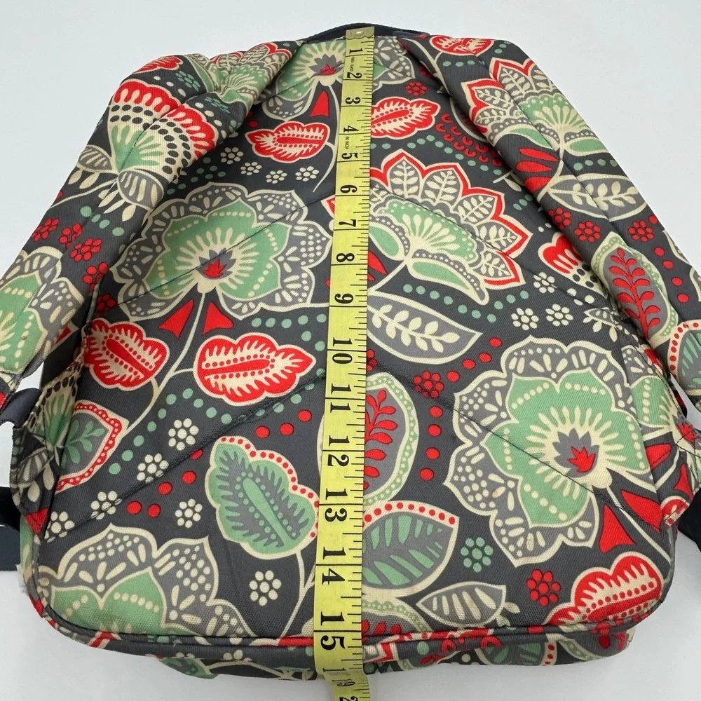 Vera Bradley Lighten Up Backpack Nomadic Floral Leaf Print Canvas Campus Travel